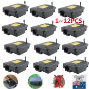 12x Defence Rat Bait Lockable Station Mouse Trap Control Box Rodent Poison +Lock