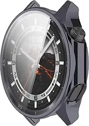 Compatible with Oppo Watch X2 Case Cover, Replacement TPU Protective Case Cover with Screen Protector for Oppo WatchX2 Smart Watch (Gunmetal Grey)