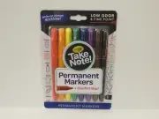 Crayola - Take Note! Permanent Markers - 8 Count - Assorted Colors - Fine Point