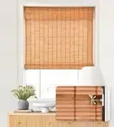 No Tools No Drill Cordless Bamboo Roman Shades, Light Filtering Window Treatment