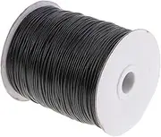 186 Yards/Roll Waxed Cotton Cord 1.5mm Jewelry Making Thread String Beads, Black, as described