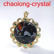 38.2Ct Pallasite Meteorite Pendant Brenham Meteorite Necklace --C8