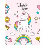 SKETCH BOOK: CUTE SLEEPING BEAUTY UNICORN JOURNAL AND NOTEBOOK PAD FOR SKETCHING, DOODLING, DRAWING, AND PAINTING- 8.5