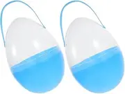 HAWILLOSCH 2 PC Jumbo Plastic Easter Eggs Giant Eggs Shaped Buckets with Handles Empty Fillable Easter Eggs for Easter Filling Treats Party Favor Hunt Classroom Prize Supplies Sky-Blue
