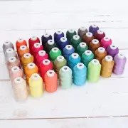 RAYON MACHINE EMBROIDERY THREAD SET 40 JEWEL COLORS - 1000M CONES - 40WT
