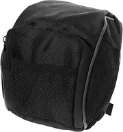 Happyyami Bike Handlebar Bag Black Storage Pouch with Zipper Closure Larger Capacity Two Side Mesh Pockets for Road Mountain Bikes for Essentials Like Water