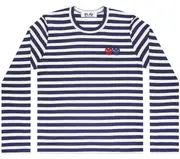 [COMME des GARCONS PLAY] 紅色和藍色心形條紋女裝