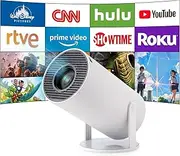 Mini Projector,HY300 Pro Smart Projector, 4K Portable Projector with WiFi and Bluetooth,Automatic Keystone Correction, 180 Degree,130 Inch Display,Android 11