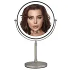 9" Large Makeup Mirror with Lights, 1X/10X Magnifying Vanity Mirror with 3 Co...