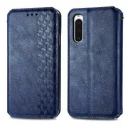 For Sony Xperia 10 V Case Bump Proof Rhombus Imprinted Wallet Stand Phone Cover
