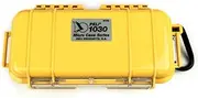 PELI 1030 Hard Micro Case for Small Devices, Watertight IP67, 1L Capacity, Made in US, Yellow/Black Liner