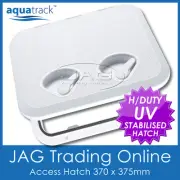AQUATRACK WHITE ACCESS HATCH & LID 370 x 375mm - Boat/Marine/Caravan/RV/Storage