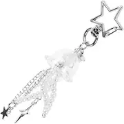 [WRITWAA] Beads Jellyfish Keychain - Cute Decorative Keychain Pendant & Bag Charm for Women, Unique Car Keychain Accessories