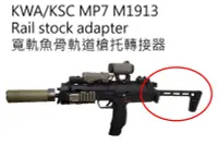 在飛比找露天拍賣優惠-現貨-KWA/KSC MP7 / A1 後托轉接 寬軌STD