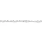 Silver 26cm Beaded Singapore Anklet