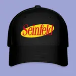 SEINFELD 復古電視節目黑帽斜紋帽棒球帽網眼大頭讓臉變小