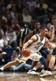Guard Trajan Langdon Duke Blue Devils moves the ball the Radford H- Old Photo