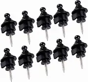 ZenithAur Guitar Strap Locks, Quick Release Heavy Duty Strap Lock Set with 10Pcs Buttons, Outlast Security System for Bass and Electric Guitars (Black)