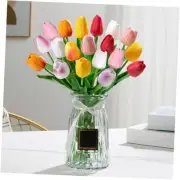 Artificial Tulips 12Pcs Real Touch Fake Tulips PU Flower Arrangement Bouquets