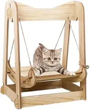 Cat Hammock Bed Wood - Pet Resting Bed - Cat Hammock Bed for Indoor Cats Cat Chair Swing Bed Pet Furniture for Cats and Small Dogs
