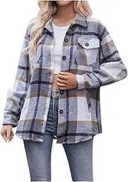 [Generic] Womens Button Down Shirt Plaid Short Sleeve Dress Shirt Stretch Solid Work Blouse Collared Shirts for Business Office, Grey-c, Large
