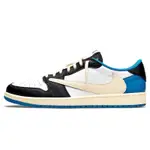 【NIKE 耐吉】休閒鞋 AIR JORDAN 1 LOW FRAGMENT TRAVIS SCOTT 三方聯名 藤原浩 倒鉤 白藍 DM7866-140