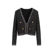 [Giambattista Valli] Giambattista Valli-Black Bouclé Cotton Jacket-Donna 42 IT