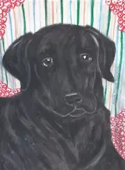 Black Labrador Retriever Art Print of painting Signed by Artist KSams 13x19 Dogs