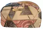 NEW VINCE CAMUTO Make-Up Bag Geometric Purple Gold/9"Lx6"Hx4"D