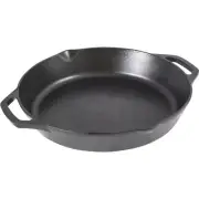10.25 Inch Pre Seasoned Cast Iron Deep Pizza Pan Skillet Dual Handles Frying Pan