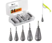 Fishing Weights Drop Shot Sinker Rig Kit 34pcs Trokar with Lead for Bass Fish...