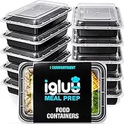 [20 Pack] 1 Compartment BPA Free Reusable Meal Prep Containers - Plastic Food Storage Trays with Airtight Lids - Microwavable, Freezer and Dishwasher Safe - Stackable Bento Lunch Boxes (28 oz)