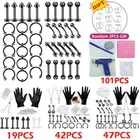 Professional Body Piercing Blue Tool Kit Nose Navel Rings Lip Tongue Ear Stud