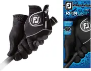 Men'S Raingrip Pair Golf Glove Black Cadet Small, Pair