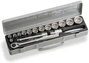 TONE 1/2" Drive 6 pt 10-32mm Socket Wrench Set 760MS 17 Tools JAPAN