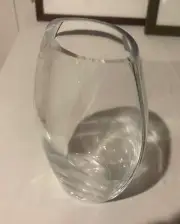Glass oval Vase (clear) 8" for flower, fairy lights, beads or stand alone