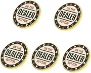 ibasenice 5pcs Banker Number Sign Chips Plaything Poker Counting Chips Gambling Tokens Game Chips Novelty Poker Markers Party Supplies Reward Coins Game Tokens Poker Chips Button Iron Metal