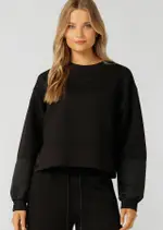 [Lorna Jane] Snap To It Sweatshirt in Black, Cotton/Nylon, Size - Small S Black