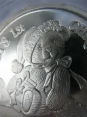 1-OZ.999 SILVER 2000 CHRISTMAS (BABY'S 1ST CHRISTMAS) SILVERTOWNE COIN + GOLD