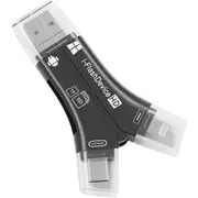 Card Reader for iPhone Reads Both SD TF Memory Simultaneously for Trail Camera Hunting Game Camera Viewer Plays Video Photo,Black (Only Card Reader)