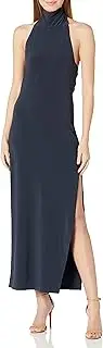 [Norma Kamali] Women's Halter Turtle Side Slit Gown