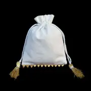 100 PCS Drawstring Jewelry Pouch White Cotton Small Designer Favor Bags Coin Bag