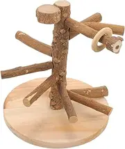 YARNOW Wooden Parrot Perch Stand Decorative Tabletop Bird for Parakeets Finches Lovebirds Safe and Stable Bird Training Rack for and Home Decor