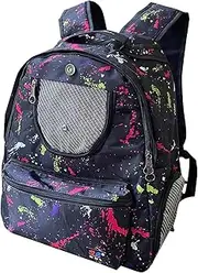 BOSERMEN Pet Carrier Backpack for Kitten and Puppy, Dog Backpack for Travel, Hiking, Outdoor Use, Safety Features and Cushion Back Support, Portable Cat Backpack(Black)