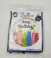 CTI Happy Birthday Balloon 17 inch Mylar 5 pack Balloons