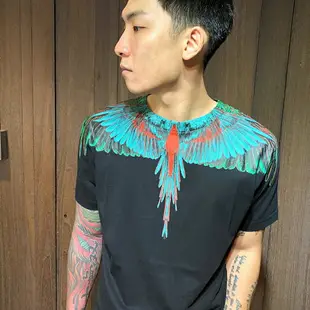 美國百分百【全新真品】Marcelo burlon MB 翅膀 短袖T恤 短T T-shirt 黑色/藍綠翅膀 AW17