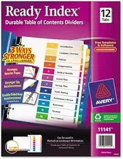 Avery Ready Index Table of Contents Ref. Dividers