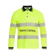 Womens Traffic Control Hi-Vis Long Sleeve Poly/Cotton Taped Polo Shirt Yellow...