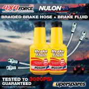 2 Rear Braided L+R Brake Hoses + Nulon Fluid for Ford Ranger PX 3.2 litre 11-16
