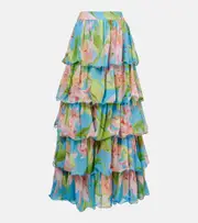 [Farm Rio] Farm Rio Floral maxi skirt AU 14 multicoloured